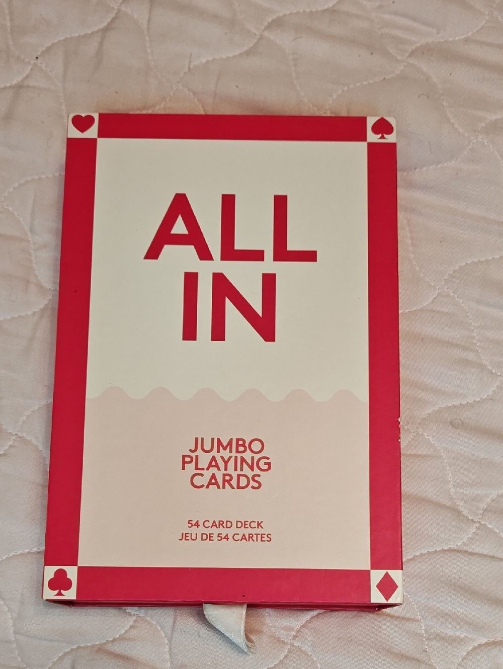 Anthropologie All In Jumbo Playing Cards - Red and White
